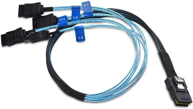 Alt view image 2 of 7 - WRIARICH Cable Matters Internal Mini SAS to SATA Reverse Breakout Cable (SFF-8087 to SATA) 1.6 Feet