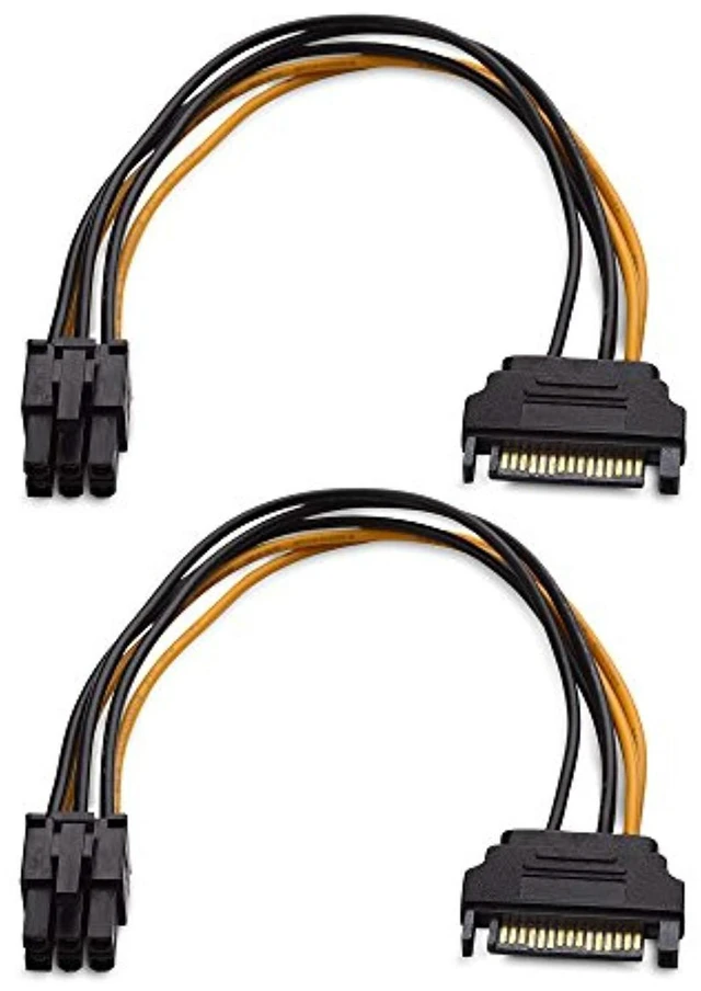 Main image of Vszerda cable matters 2-pack 6 pin to sata power cable (sata to 6 pin pcie) - 8 inches
