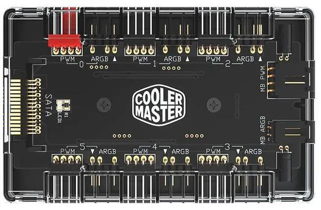 Main image of WRIARICH 1 To 6 Multi Way Splitter 5V/3PIN RGB Case Fan Hub Adapter PWM ARGB Addressble Fan Power interface SATA