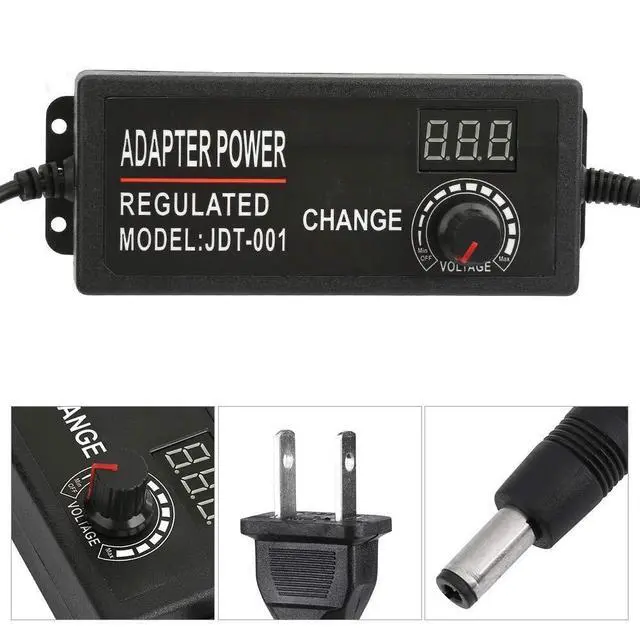 Alt view image 5 of 5 - WRIARICH Oumefar AC/DC Power Supply Adapter Universal 9-24V Voltage Display Speed regulating Power Supply with Voltage Adjustment knob for Motor Speed Control
