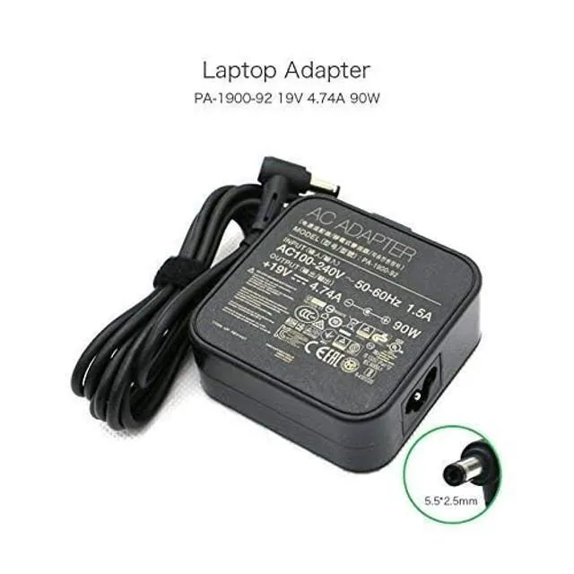Alt view image 2 of 5 - WRIARICH 19V 4.74A 90W ADP-90YD B Laptop Power Adapters Compatible for ASUS N55SL N75 N75E N75S U46JC U46S U46SD U46SV Notebooks