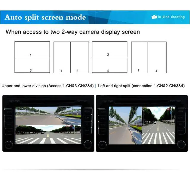 Alt view image 4 of 5 - WRIARICH Fydun Car Parking Camera Video Splitter 4 Channel Car Backup Camera Video Screen Splitter Switch for RV Truck Bus Trailer 1080P DC12V 24V