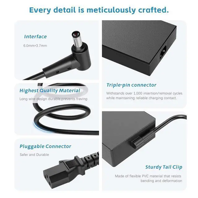 Alt view image 3 of 5 - LIFKAHY 280W ADP-280EB B AC Charger Compatible with Asus Rog Flow X16 Rog Strix G15 G16 G17,14A/20V AC Adapter Rog Strix G18 Rog Strix Scar 15 17 SE ROG Zephyrus M16 Tuf Gaming A16 (6.0 X 3.7mm)
