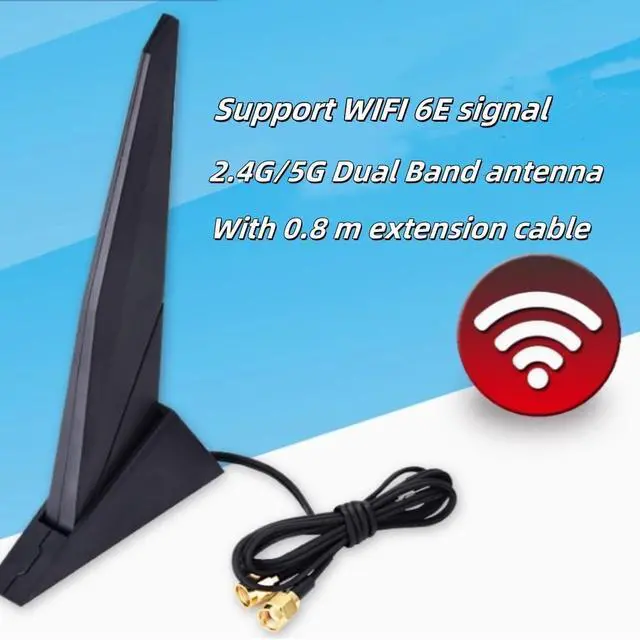 Alt view image 3 of 5 - WRIARICH External WiFi 6 6E Antenna 2.4G/5G Magnetic Base Antenna PC Desktop Computer for Asus Rog Strix Z690 B460 B360 H610 H670 M13H M12 M11 WiFi 2T2R Motherboard Card (Cable 80cm/2.7ft)