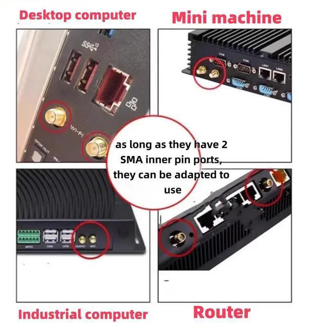 Alt view image 4 of 5 - WRIARICH External WiFi 6 6E Antenna 2.4G/5G Magnetic Base Antenna PC Desktop Computer for Asus Rog Strix Z690 B460 B360 H610 H670 M13H M12 M11 WiFi 2T2R Motherboard Card (Cable 80cm/2.7ft)
