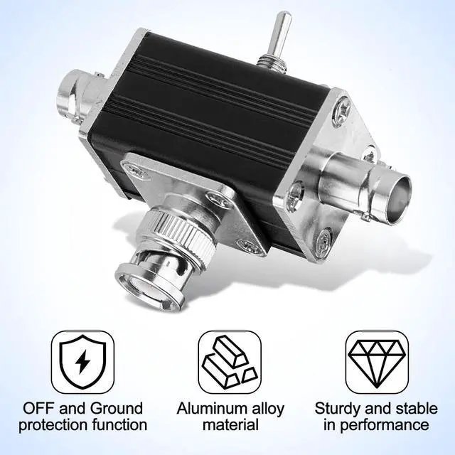Alt view image 3 of 5 - WRIARICH 2 Way CB/HAM Antenna Coax Switch - 1 Input & 2 Outputs, 100W 0-30MHz Aluminum Alloy BNC Coaxial Antenna Switches for Ham Radio