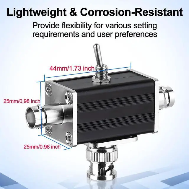 Alt view image 5 of 5 - WRIARICH 2 Way CB/HAM Antenna Coax Switch - 1 Input & 2 Outputs, 100W 0-30MHz Aluminum Alloy BNC Coaxial Antenna Switches for Ham Radio