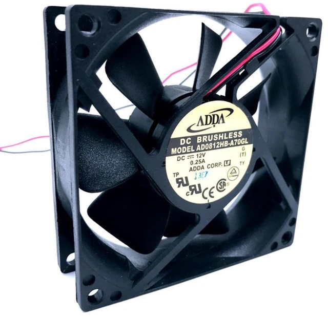 Main image of WRIARICH AD0812HB-A70GL 8cm 8025 80mm fan 80x80x25mm 12V 0.25A 3000RPM 38CFM Double ball bearing cooling fan