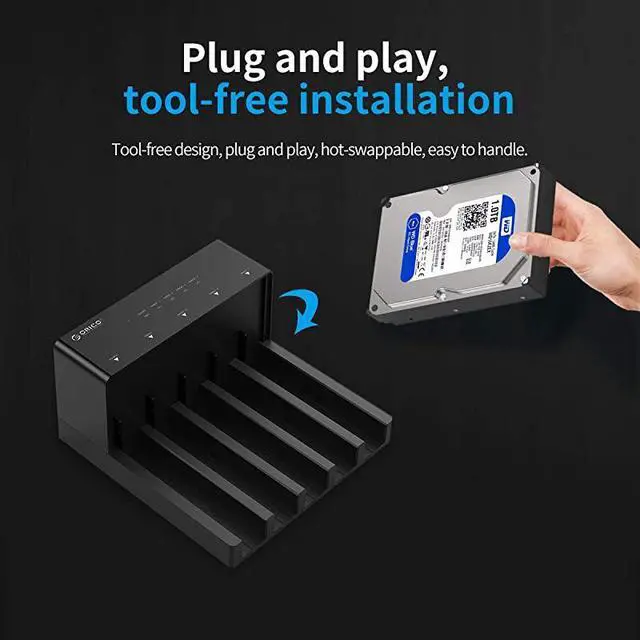 Alt view image 3 of 7 - WRIARICH USB 30 to SATA External Hard Drive 5 Bay Docking Station with Duplicator Offline Clone Function for 25 or 35in HDD SSD Support 5X 10 TB