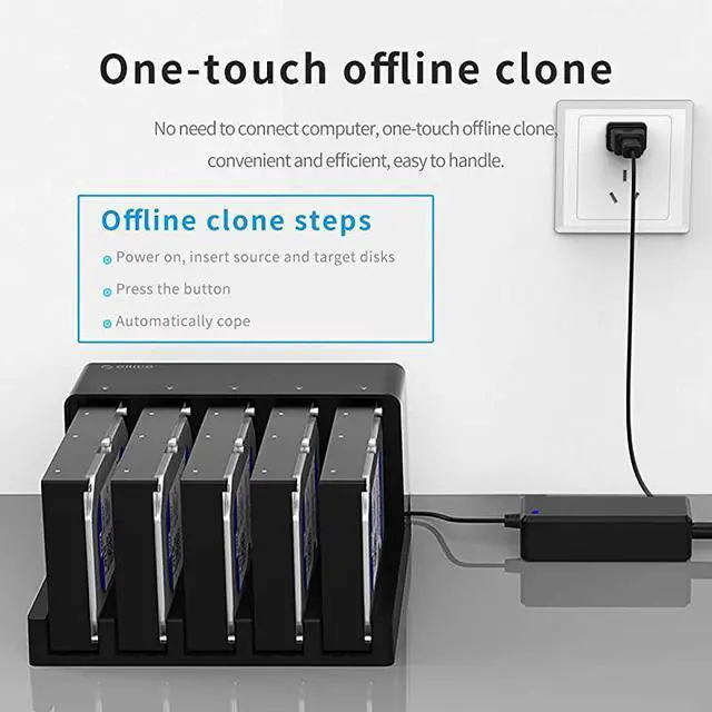 Alt view image 4 of 7 - WRIARICH USB 30 to SATA External Hard Drive 5 Bay Docking Station with Duplicator Offline Clone Function for 25 or 35in HDD SSD Support 5X 10 TB