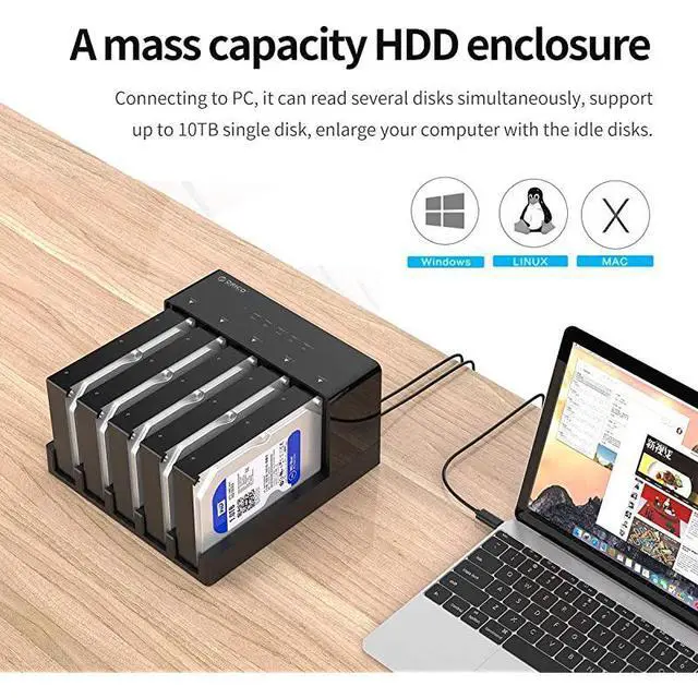 Alt view image 6 of 7 - WRIARICH USB 30 to SATA External Hard Drive 5 Bay Docking Station with Duplicator Offline Clone Function for 25 or 35in HDD SSD Support 5X 10 TB