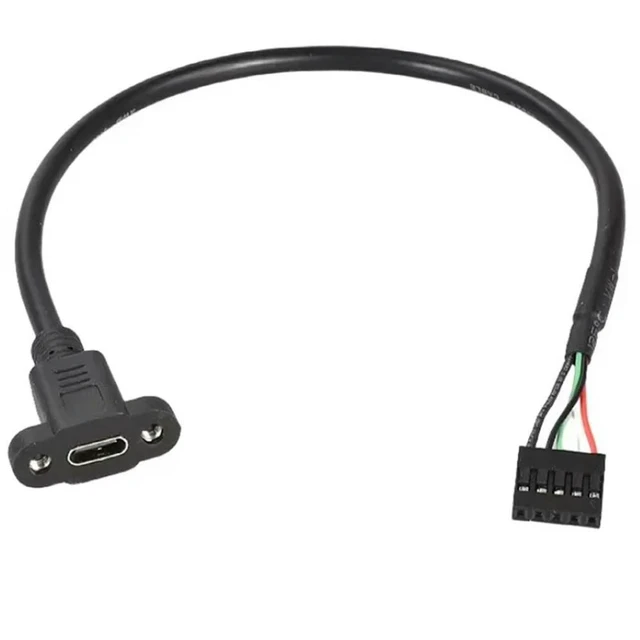 Alt view image 3 of 3 - Vszerda DuPont 5-pin to Type-C Female With Ear Adapter Cable 2.54 Terminal Motherboard 5-pin USB 2.0 Chassis Data Cable