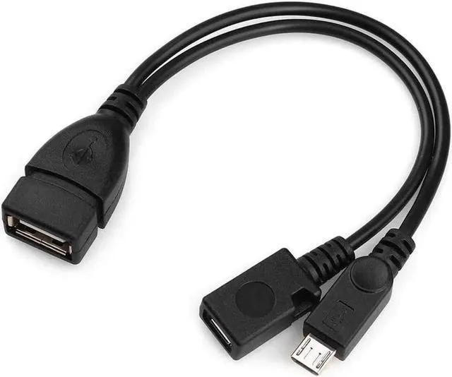 Alt view image 5 of 6 - WRIARICH 2 Pack 8 Inch 2-in-1 Micro USB OTG Y Splitter Cable, Micro USB to USB A Female with Micro-B Charging Port for Android, Fire Stick, 2.5" SSD