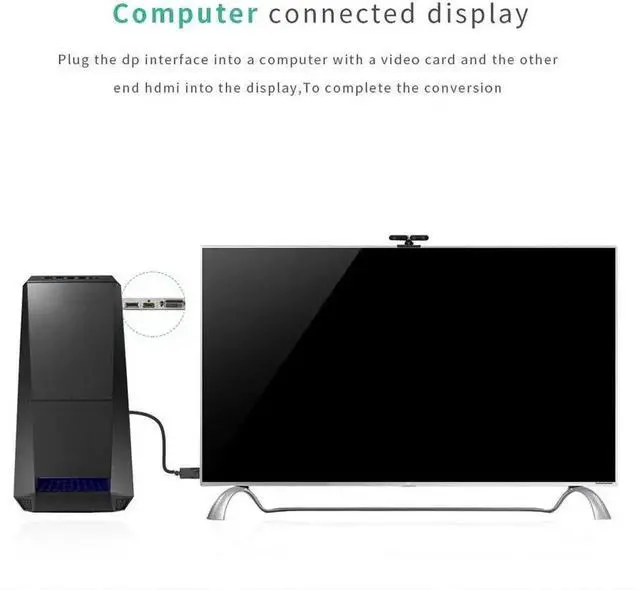Alt view image 6 of 7 - WRIARICH Gold-Plated DP Male to HDMI Female Adapter Support 4K Video For Monitor TV Projector 1 Pack