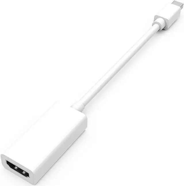 Alt view image 4 of 4 - WRIARICH White Passive Mini DisplayPort to HDMI Adapter, Thunderbolt MDP to HDMI Converter Supports 1080P Full HD