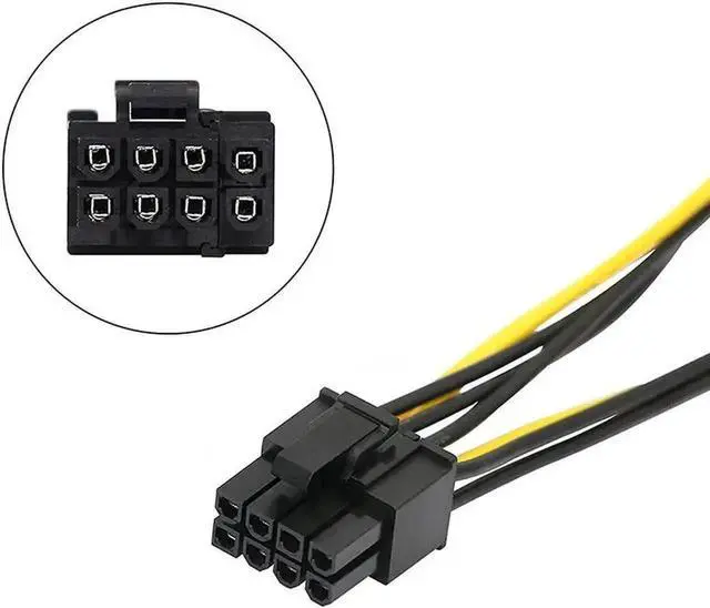 Alt view image 2 of 5 - WRIARICH 8 Inches Dual 15Pin SATA to PCIe 8Pin (6+2) GPU Power Adapter Cable, SATA to Graphics Card PCI-e Video Card Power Converter Cord