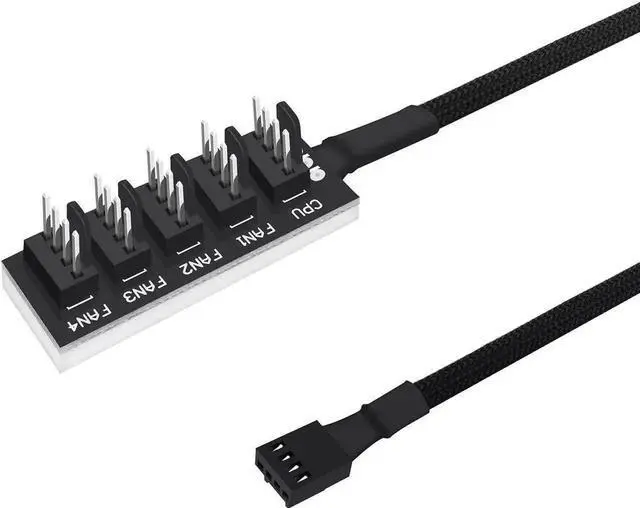 Main image of WRIARICH 1-to-5 4-Pin PWM Fan Splitter Cable, Motherboard Fan Header Extension Cord Compatible with 3Pin/4Pin ATX PC Case Cooling Fans