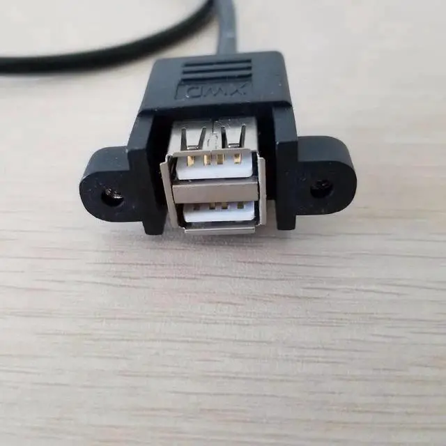 Alt view image 2 of 3 - WRIARICH Internal Motherboard USB 9Pin Header to Dual USB-A Female Screw Mount Panel Extension Cable