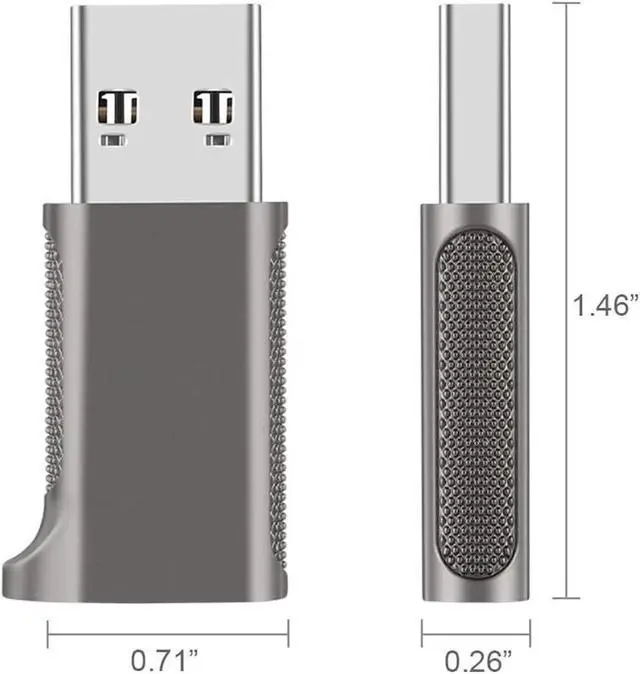 Alt view image 6 of 6 - WRIARICH 1 Pack USB 3.2 Gen2 USB-C Female to USB-A Male Adapter, Double-Sided Plug 10Gbps Converter for Fast Charging, Data Sync & USB-C Headset Audio