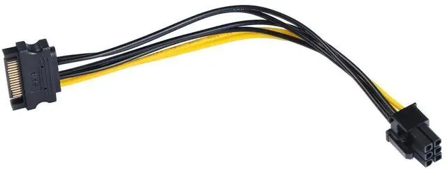 Main image of WRIARICH 8 Inch / 20cm 15Pin SATA to 6Pin PCIe GPU Power Adapter Cable