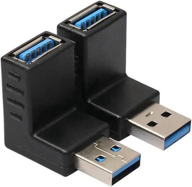 Alt view image 2 of 6 - WRIARICH 4 Pack 90 Degree USB 3.0 Male to Female Coupler, Multi-Angle Gender Changer Extender (Left/Right/Up/Down)
