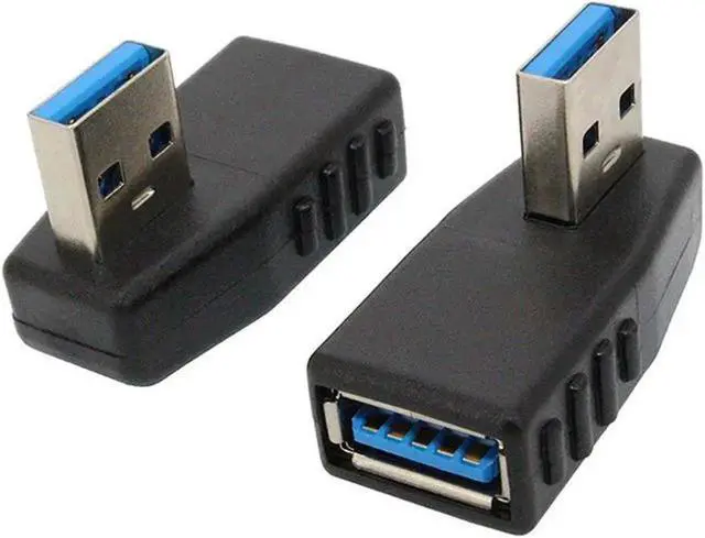 Alt view image 3 of 6 - WRIARICH 4 Pack 90 Degree USB 3.0 Male to Female Coupler, Multi-Angle Gender Changer Extender (Left/Right/Up/Down)