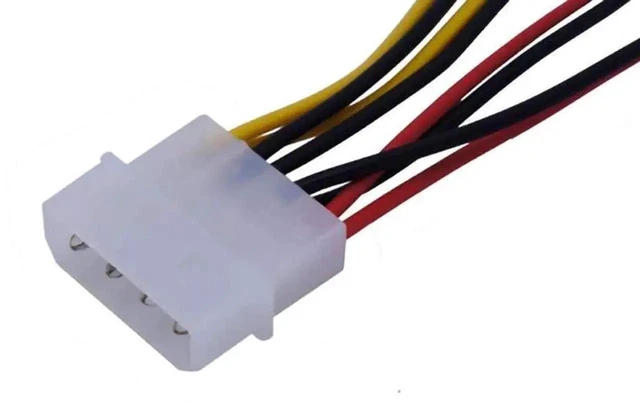 Alt view image 2 of 5 - WRIARICH 1 Piece 4-Pin to 3-Pin Fan Power Adapter Cable, Dual 12V & Dual 5V Output PC Case Cooling Fan Wire, 12.5cm Length