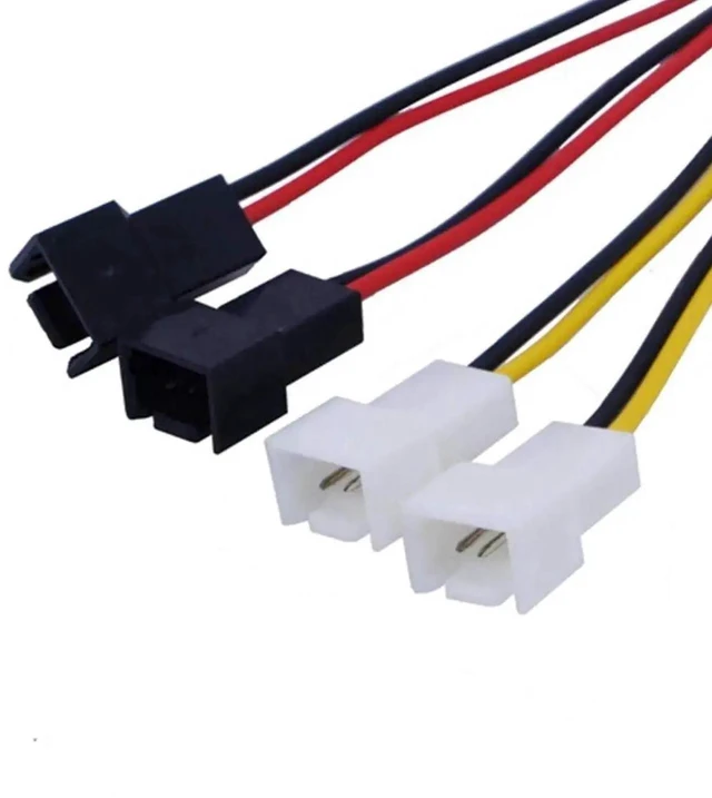 Main image of WRIARICH 1 Piece 4-Pin to 3-Pin Fan Power Adapter Cable, Dual 12V & Dual 5V Output PC Case Cooling Fan Wire, 12.5cm Length