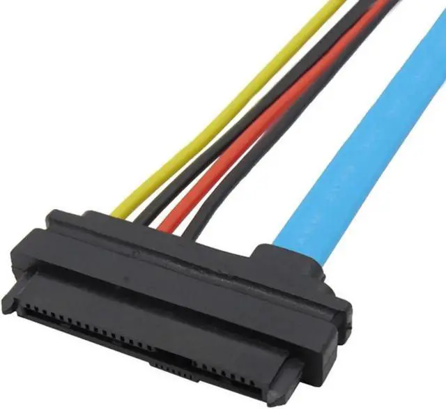 Alt view image 2 of 5 - WRIARICH 70cm SFF-8482 29-Pin SAS to 7Pin SATA Data Cable with 15cm LP4 Molex 4Pin Power Cable