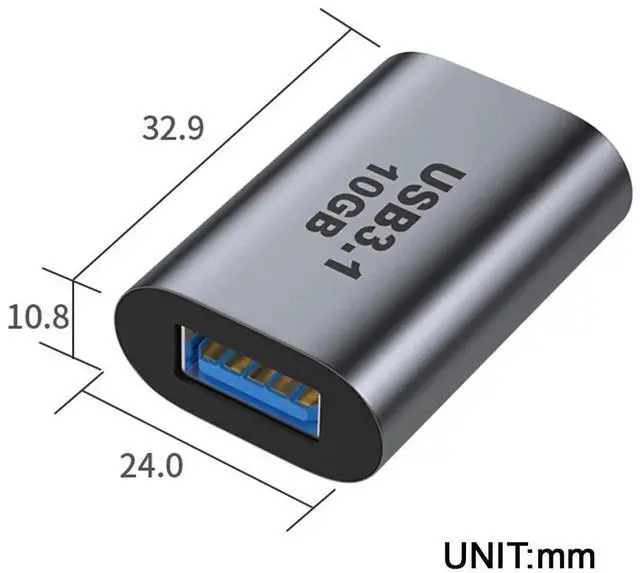 Alt view image 6 of 6 - WRIARICH USB 3.1 Type-C Female to USB 3.0 A Female Adapter, 10Gbps High Speed Data & Power Transfer Converter for Laptops, Tablets, Smartphones