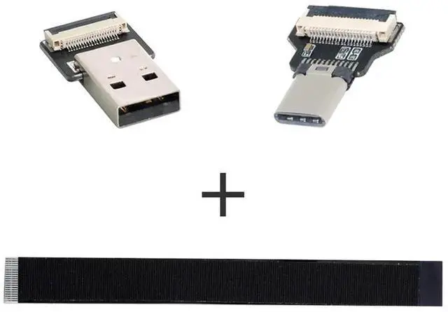 Alt view image 4 of 7 - WRIARICH 0.5M Flat Ribbon USB-A Male to USB-C Male Flex Extension Cable | USB2.0 Flexible Thin Cord
