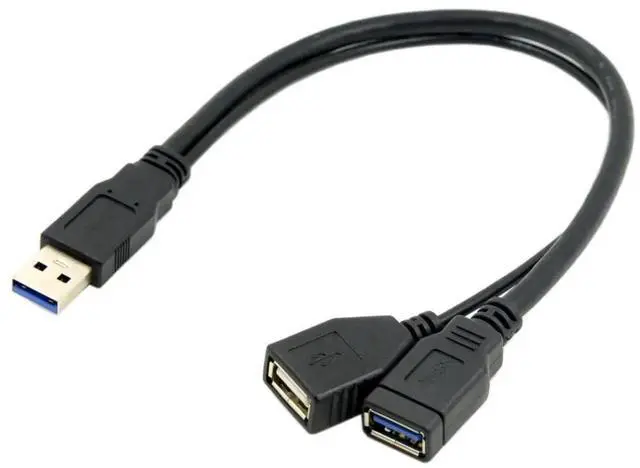 Main image of WRIARICH USB3.0 Y-Splitter Cable | Single Type-A Male to Dual Type-A Female Extra Power Data Cord for 2.5-inch Portable Hard Drives