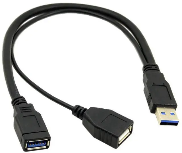 Alt view image 6 of 7 - WRIARICH USB3.0 Y-Splitter Cable | Single Type-A Male to Dual Type-A Female Extra Power Data Cord for 2.5-inch Portable Hard Drives