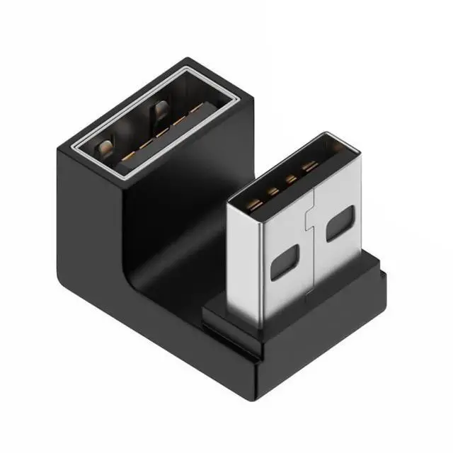 Main image of WRIARICH 360° Rotatable U-Shape Back Angled USB 3.2 Gen2 Male to Female Extension Adapter, 10Gbps SuperSpeed USB Type A Elbow Extender, Support Power Charging, Data Sync & Video Transmission