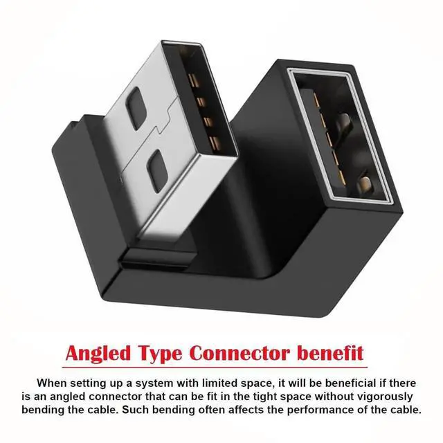 Alt view image 7 of 7 - WRIARICH 360° Rotatable U-Shape Back Angled USB 3.2 Gen2 Male to Female Extension Adapter, 10Gbps SuperSpeed USB Type A Elbow Extender, Support Power Charging, Data Sync & Video Transmission