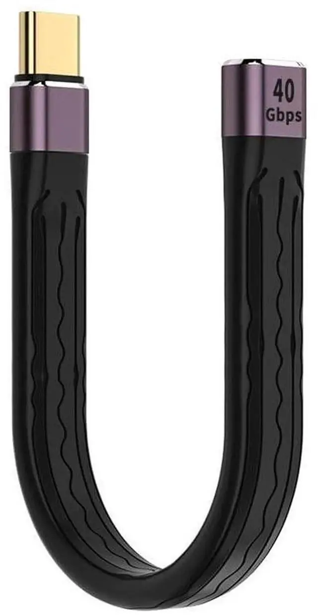 Main image of WRIARICH 13cm Slim Flat USB4 Male to Female Extension Cable | 40Gbps Data, 100W PD Charging, 8K@60Hz Video Output