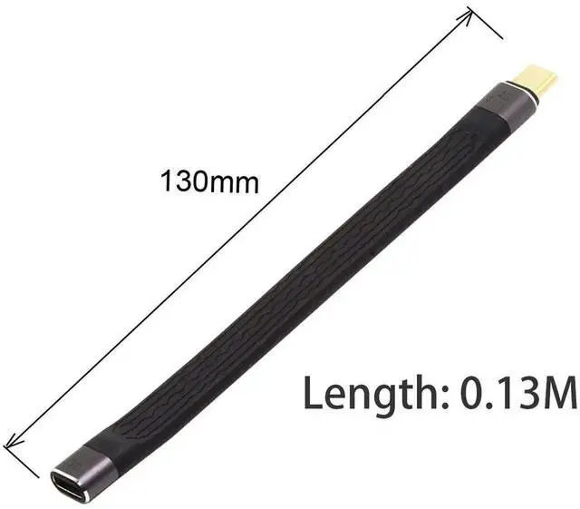 Alt view image 3 of 7 - WRIARICH 13cm Slim Flat USB4 Male to Female Extension Cable | 40Gbps Data, 100W PD Charging, 8K@60Hz Video Output