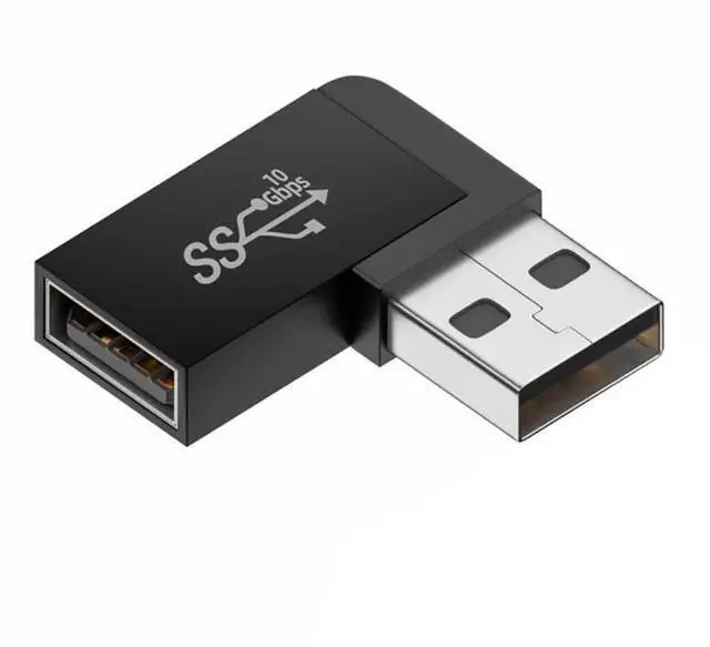 Main image of WRIARICH 90 Degree Left Angled USB 3.2 Gen2 Male to Female Extension Adapter, 10Gbps SuperSpeed USB A Elbow Extender for Power, Data & Video Transmission