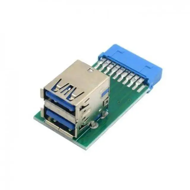 Alt view image 3 of 5 - WRIARICH JSER Vertical Dual USB 3.0 A Female to Motherboard 19Pin 20Pin Internal Header Adapter PCBA Board