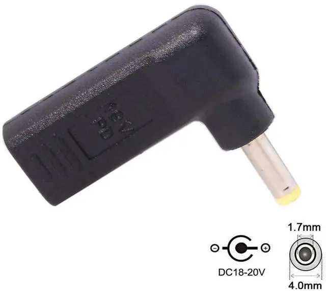 Alt view image 5 of 7 - WRIARICH 90 Degree Angled USB-C to DC 19V PD Trigger Emulator Adapter, Type-C PD to DC 4.0x1.7mm Barrel Jack Power Converter