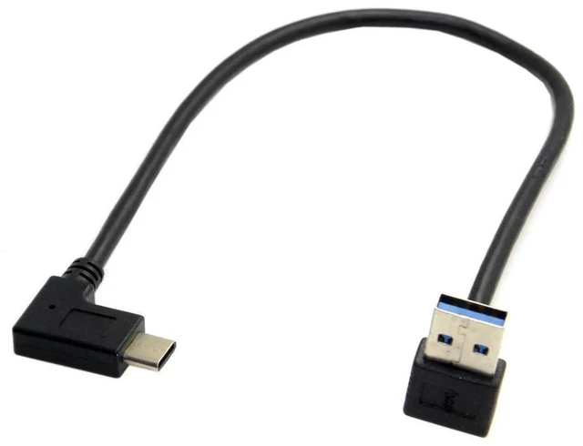 Main image of WRIARICH 30cm Upward 90 Degree USB-C Female to USB3.1 Type-A Male Reversible Data Cable | 5Gbps High Speed Cord for Smartphones & Tablets