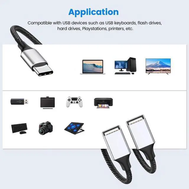 Alt view image 4 of 7 - WRIARICH 0.8FT USB-C Male to Dual USB-A 2.0 Female OTG Splitter Adapter, 2-Port Type-C Hub for Phones, Laptops & Game Consoles
