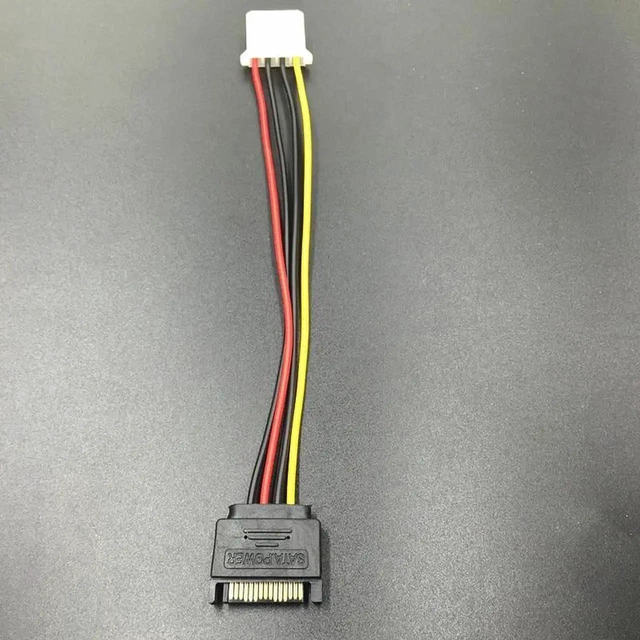 Alt view image 4 of 4 - WRIARICH 20CM SATA 15Pin Male to Molex IDE 4Pin Female Power Cable, SATA to 4Pin Power Adapter for Mining Rigs