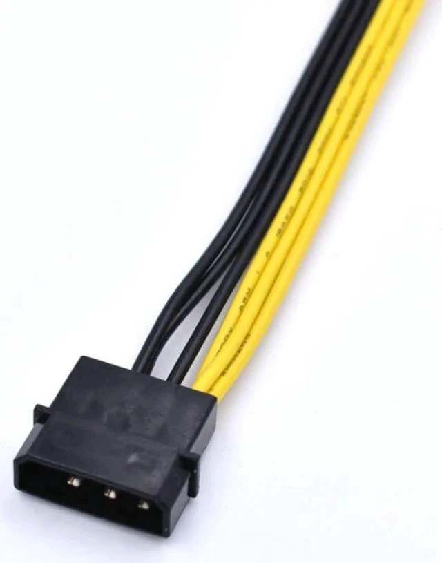 Alt view image 2 of 3 - WRIARICH 4-Pin to PCIe 8-Pin (6+2) GPU Power Adapter Cable, 18AWG Wire, 20cm Length