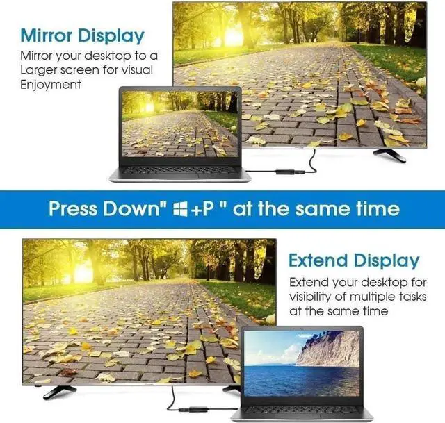 Alt view image 3 of 7 - WRIARICH USB 3.0 to VGA External Video Adapter, 1080P Multi-Monitor Display Graphic Converter Compatible with Windows 7/8/8.1/10/XP PC Laptop Projector