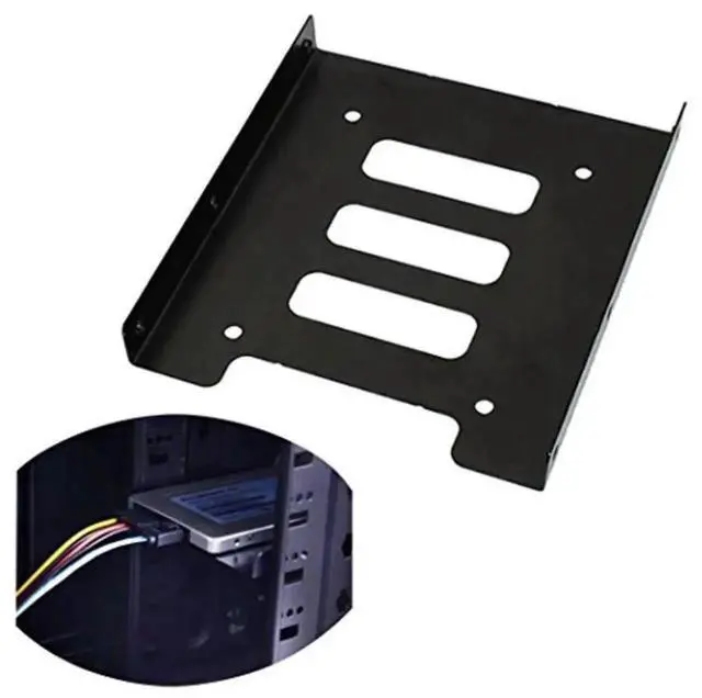 Alt view image 3 of 5 - WRIARICH 2.5 to 3.5 Inch Hard Drive Mounting Bracket, Metal Hard Disk Frame SSD Adapter Tray, Desktop PC 2.5" SSD/HDD to 3.5" Drive Bay Conversion Bracket