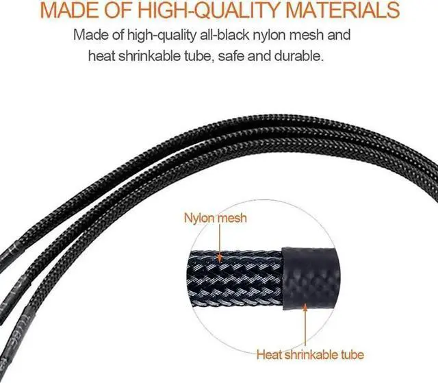 Alt view image 2 of 5 - WRIARICH Molex LP4 to Triple 3/4 Pin PWM Fan Splitter Cable, Sleeved 10 Inch Black PC Cooling Power Extension Cord