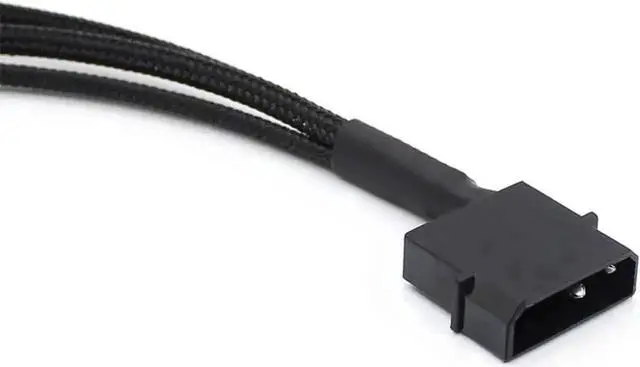 Alt view image 5 of 5 - WRIARICH Molex LP4 to Triple 3/4 Pin PWM Fan Splitter Cable, Sleeved 10 Inch Black PC Cooling Power Extension Cord