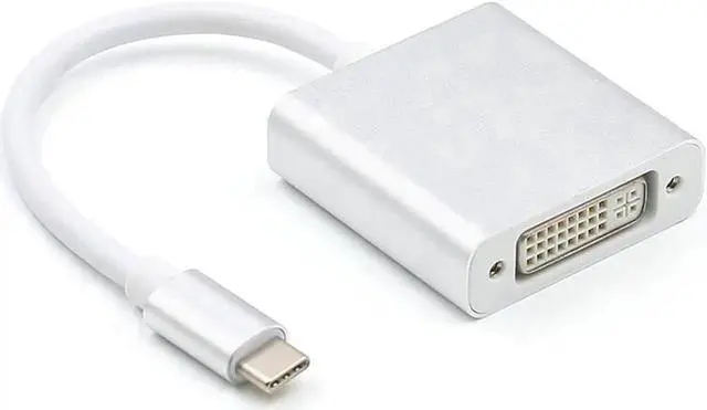 Alt view image 2 of 4 - WRIARICH USB C to DVI-D Adapter, USB 3.1 Type-C (USB-C) to DVI 1080P@60Hz Converter, Thunderbolt 3 & DP Alt Mode Compatible, Aluminum Case for 2017 MacBook Pro, Yoga 920 Silver
