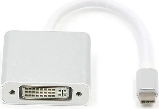 Alt view image 3 of 4 - WRIARICH USB C to DVI-D Adapter, USB 3.1 Type-C (USB-C) to DVI 1080P@60Hz Converter, Thunderbolt 3 & DP Alt Mode Compatible, Aluminum Case for 2017 MacBook Pro, Yoga 920 Silver